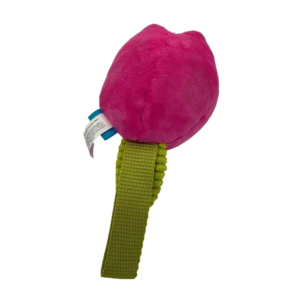 BARK‎ Pink Tulip Plush Dog Toy Squeaky Chew Toy Pet Play Fun